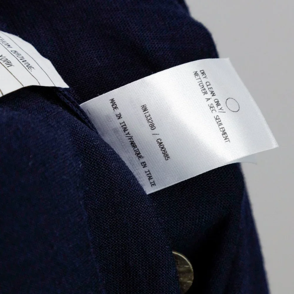 !!SOLD!! Thom Browne Navy Cardigan With Striped Sleeve - Picture 7 of 8